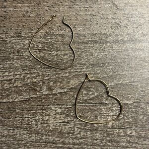 Gold Heart-Shaped Hoop Earrings